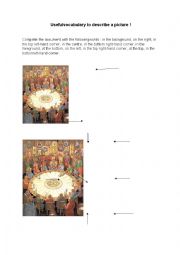 English Worksheet: How to describe a painting, a picture or a photo