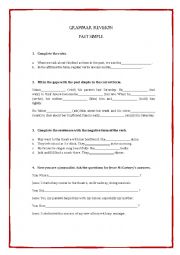English Worksheet: Past Simple - revision