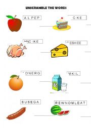 Unscramble Foods