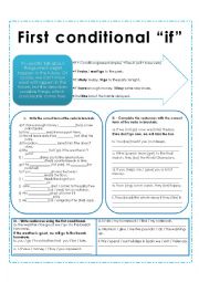 English Worksheet: first conditional if