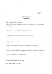 English Worksheet: Hurricane Movie Study Guide