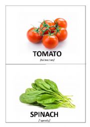English Worksheet: Vegetables Flashcards with Pronunciation
