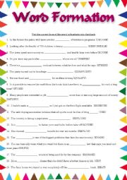 English Worksheet: Word Formation