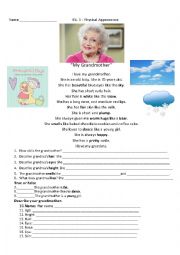 English Worksheet: My Grandmother Reading - Physical Appearance