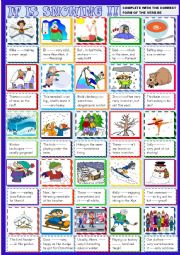 English Worksheet: It is snowing : be for young learners