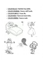 English Worksheet: health problems