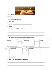 English Worksheet: Book Report