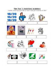 English Worksheet: New Years Resolutions