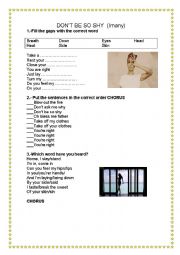 English Worksheet: Dont be so shy