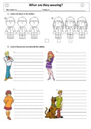 English Worksheet: What are they wearing