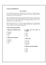 English Worksheet: Reading comprehension 