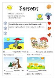 English Worksheet: Seasons