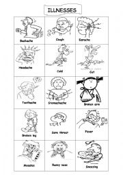 English Worksheet: illnesses