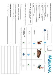 English Worksheet: Moana - present simple test