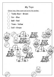 English Worksheet: My Toys