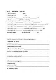 English Worksheet: Past simple was/were (Senses Our World Book3)