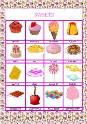 English Worksheet: sweets domino