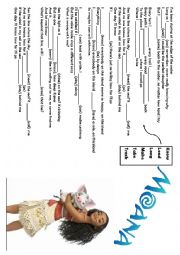 English Worksheet: Moana - How Far Ill Go - Listening Comprehension