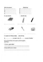 English Worksheet: Test Paper 3rd grade