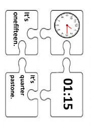 English Worksheet: telling time puzzle