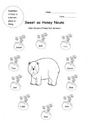English Worksheet: Sweet as Honey Nound