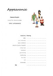 English Worksheet: Appearance