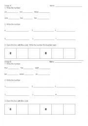 English Worksheet: Number 1-10 quiz