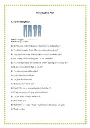 English Worksheet: Shopping Role Play