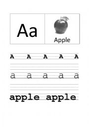 English Worksheet: Aa Tracing letters - Alphabet
