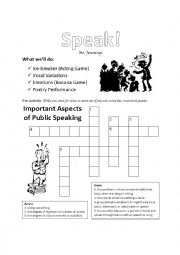 English Worksheet: Speak (Poetry Performance)