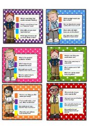 English Worksheet: Speaking cards on the go 1