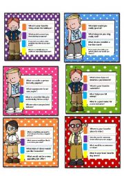 English Worksheet: Speaking cards on the go 2