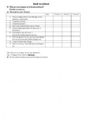 English Worksheet: Back to school