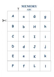 English Worksheet: ABC Memory game