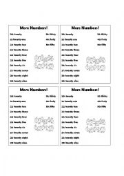 English Worksheet: Numbers 1-50