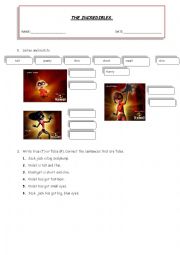 The incredibles worksheet- Physical appeareance