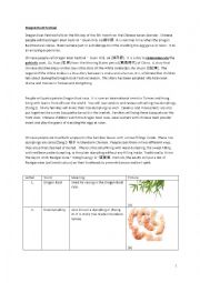 English Worksheet: Dragon Boat Festival