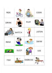 verbs memory game, action verbs, action words, verbs, activities