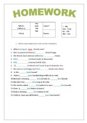 English Worksheet: Homework