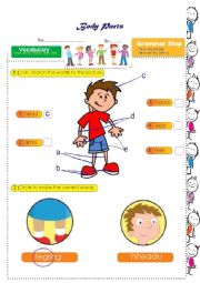 English Worksheet: body parts