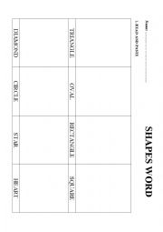 English Worksheet: shapes worksheet