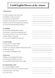 English Worksheet: Airport Expressions