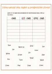 English Worksheet: Making Progressive form