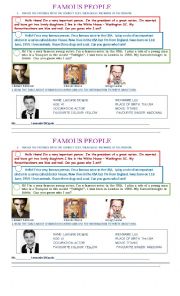 English Worksheet: Famous people