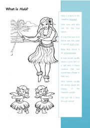 English Worksheet: What is Hula