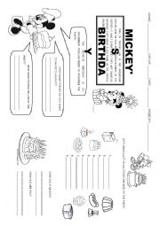 English Worksheet: Mickeys Birthday