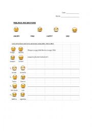 English Worksheet: Feelings and connectors