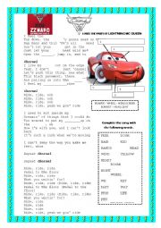 English Worksheet: CARS 3 Movie Premiere