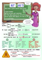 English Worksheet: MUST & HAVE TO