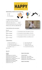 English Worksheet: Happy - Pharrell Williams